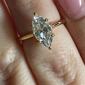 1.5CT CZ Solitaire Marquise Engagement Ring